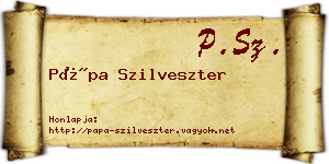 Pápa Szilveszter névjegykártya