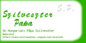 szilveszter papa business card